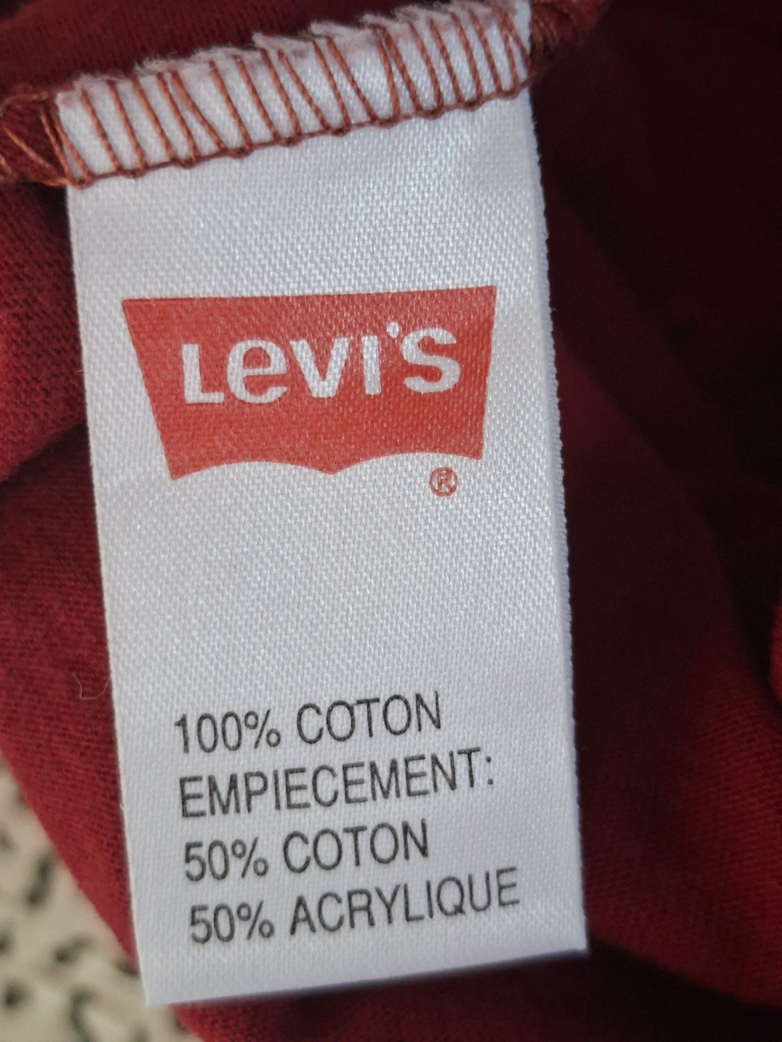 Camisola Levi's RedTabs Hombre XL Burdeos Gris 100 % Algodón Logo Vintage – photo 8